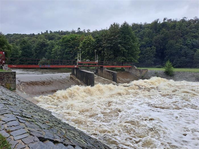 foto, informace k vývoji povodňové situace