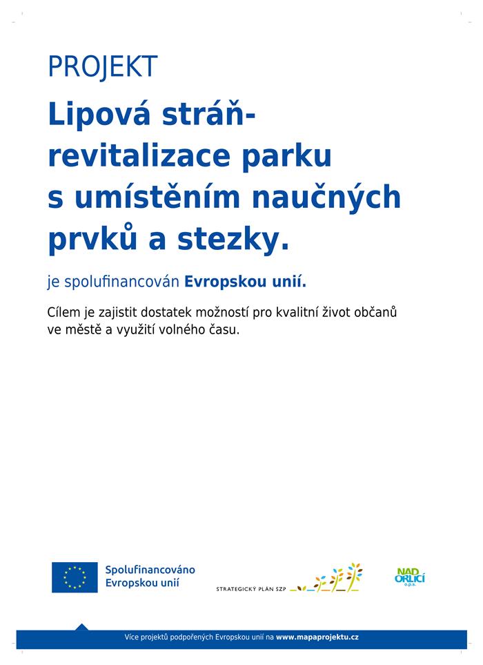 Lipová stráň - revitalizace parku s umístěním naučných prvků a stezky.