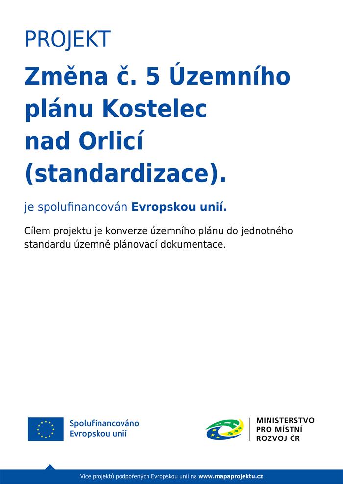 Změna č. 5 Územního plánu Kostelec nad Orlicí (standardizace)