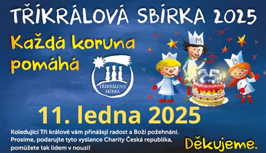 Tříkrálová sbírka 2025 v Kostelci nad Orlicí